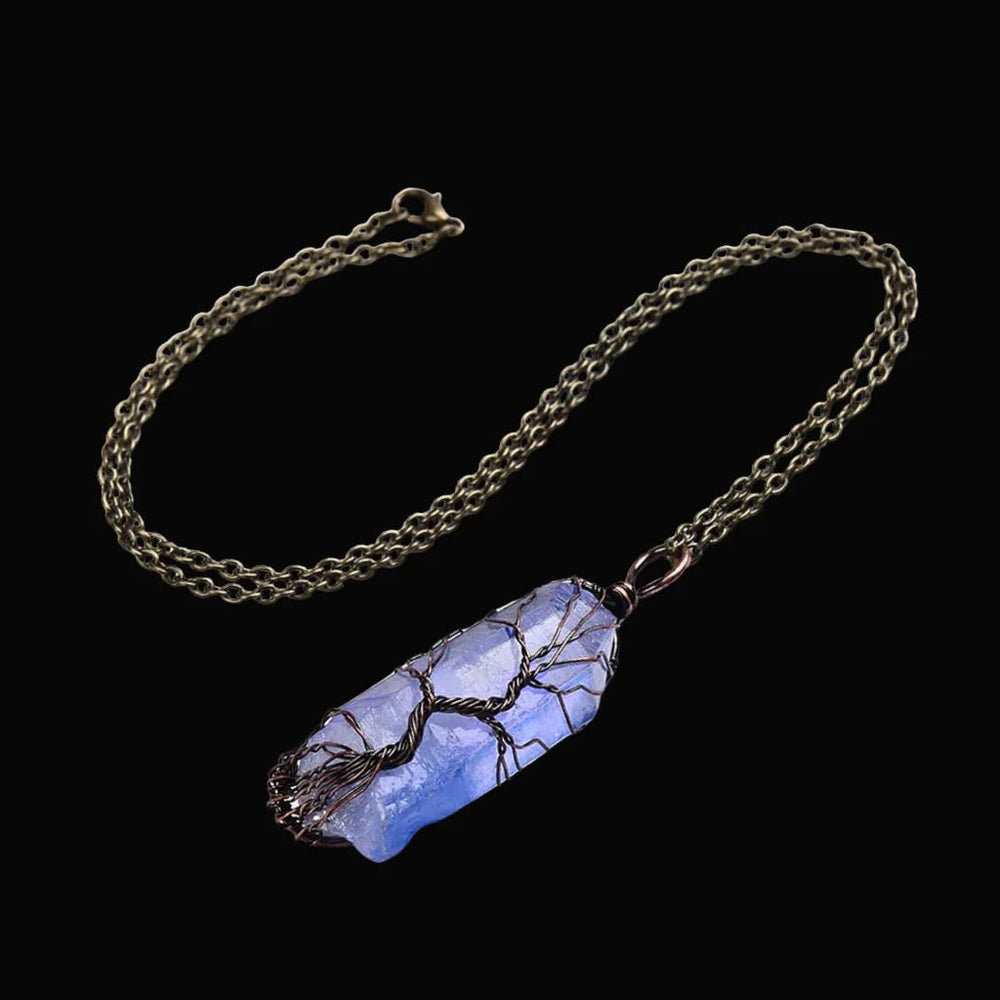 WorldNorse Yggdrasil verschlungene Kristallkette - Blauer Kristall - image 1