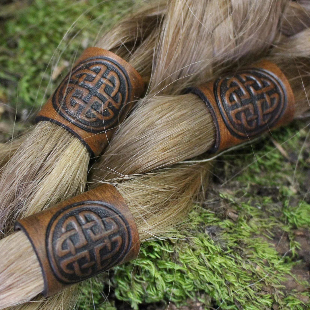 WorldNorse Keltische Lederperle für Haare/Bart