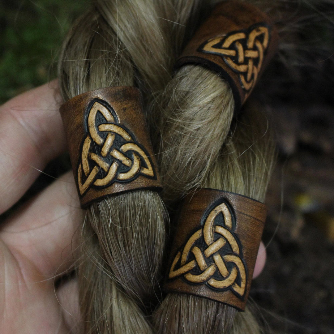 WorldNorse Keltische Lederperle für Haare/Bart
