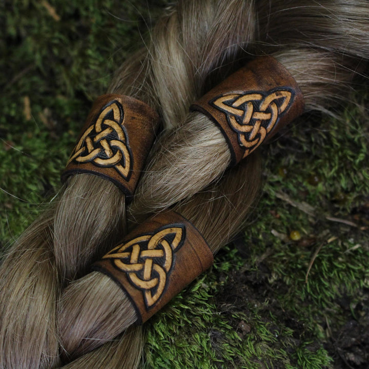 WorldNorse Keltische Lederperle für Haare/Bart