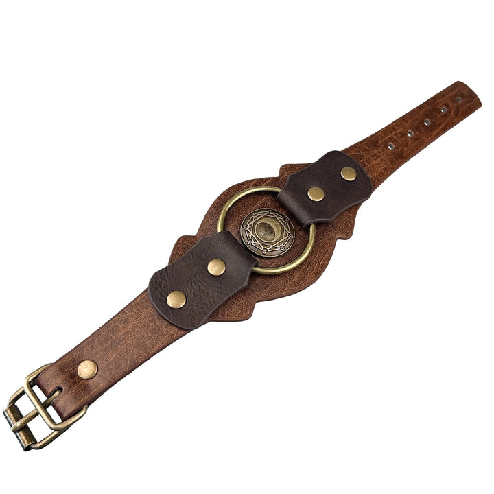 WorldNorse Retro-Armreif aus Leder mit Wikinger-Runen - image 5