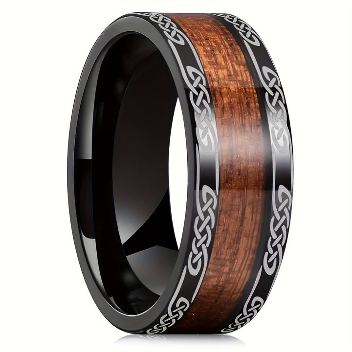 WorldNorse Ring mit Keltischer Knoten und Holzeinlage - image 4