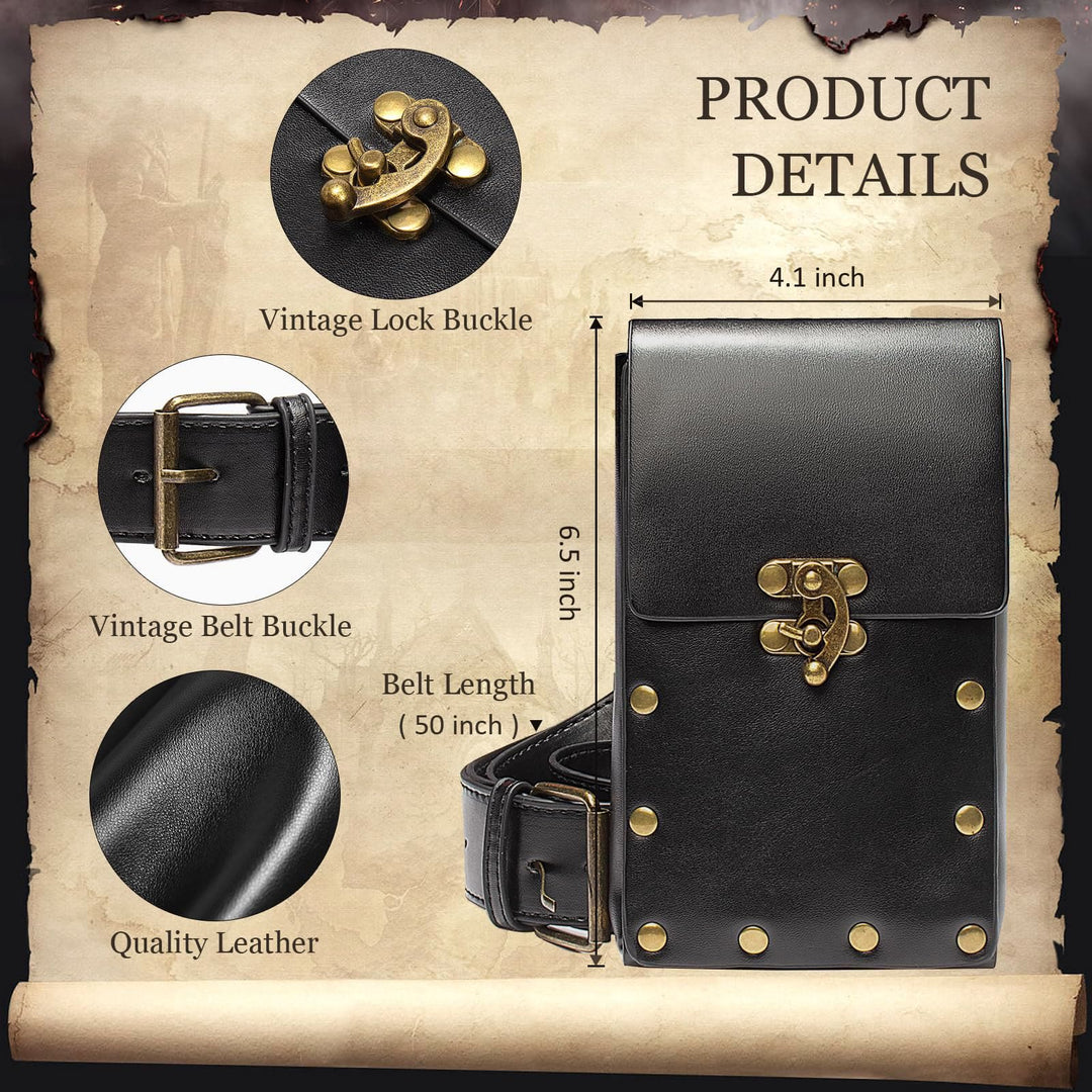 WorldNorse Mittelalterliche Gürteltasche, Münzbörse, Hüfttasche