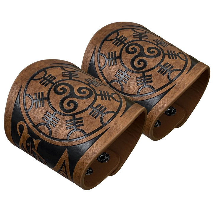 WorldNorse Armschienen mit Nordischer Drache Mjölnir und Vegvisir -Manschette