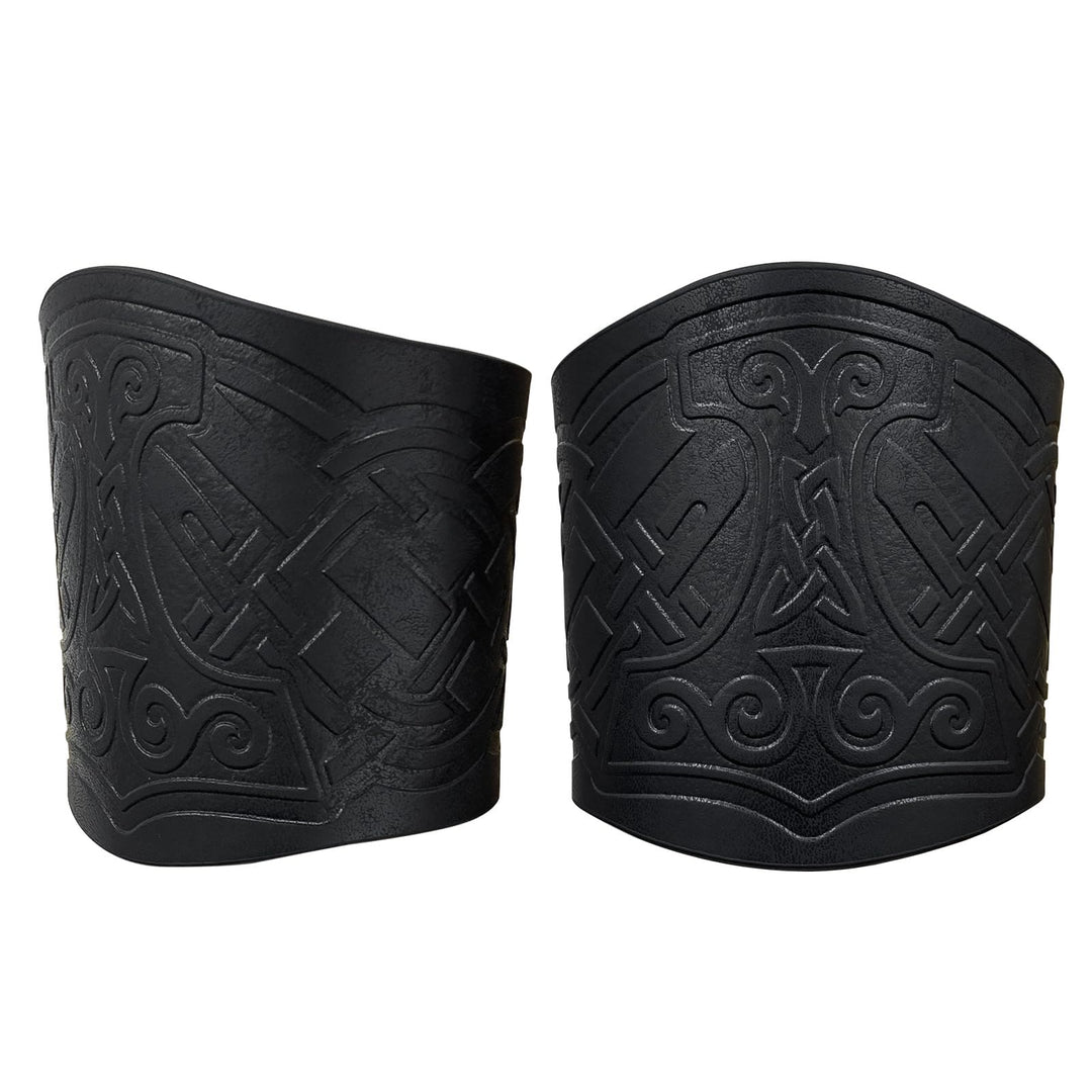 WorldNorse Armschienen mit Nordischer Drache Mjölnir und Vegvisir -Manschette