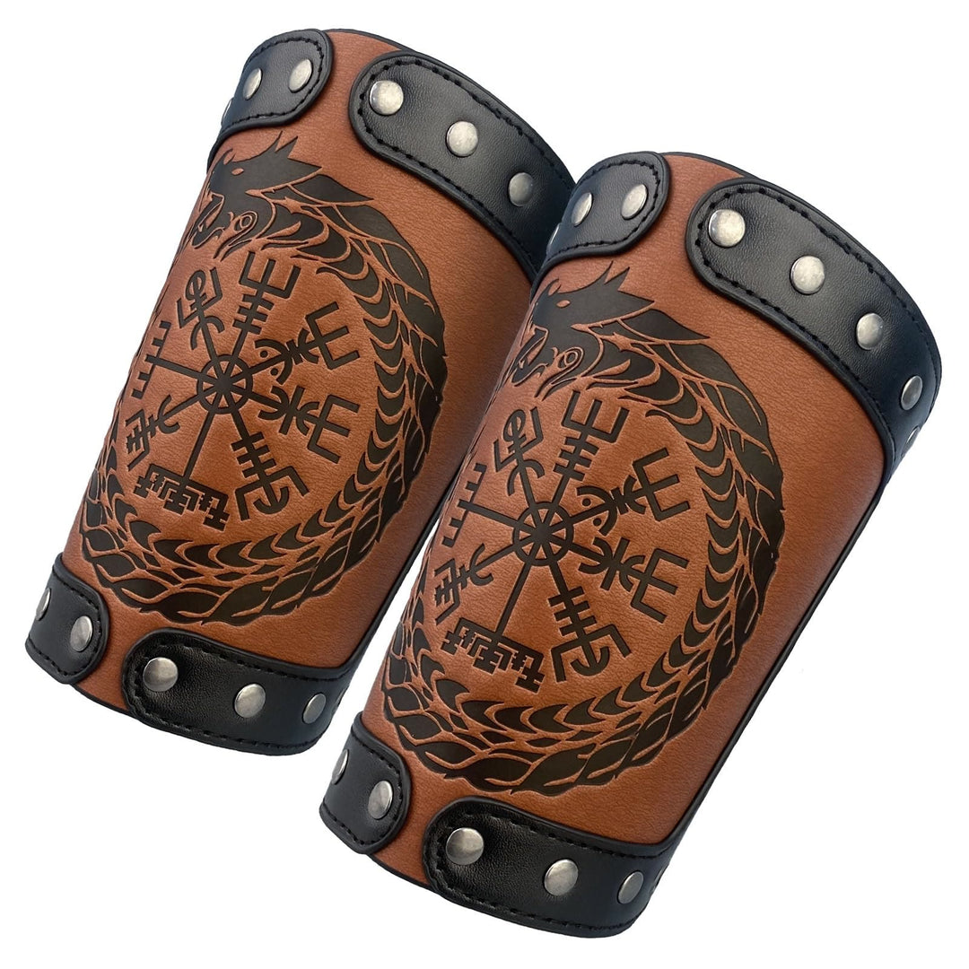 WorldNorse Jormungandr Armschienen mit geprägtem Kompass
