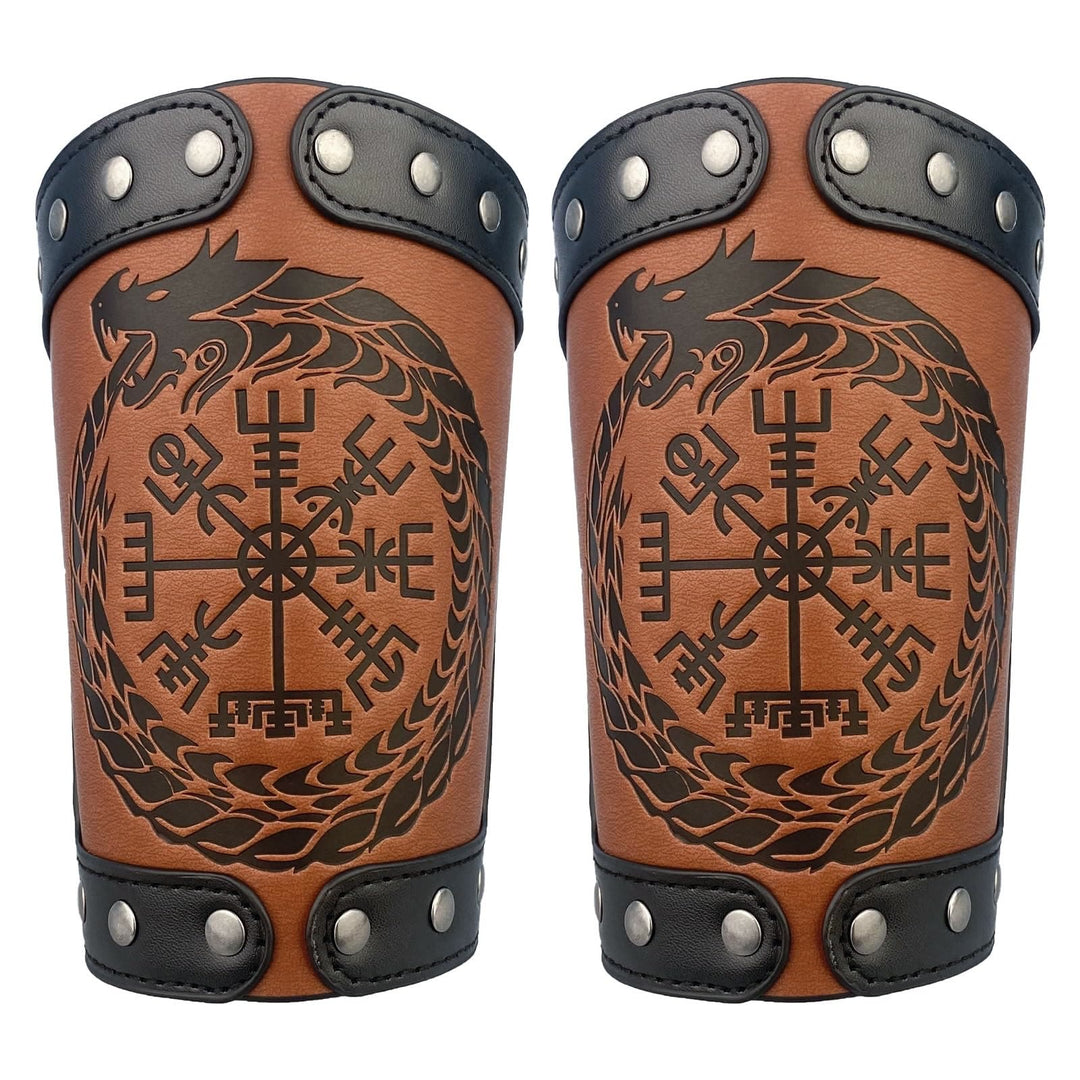 WorldNorse Jormungandr Armschienen mit geprägtem Kompass