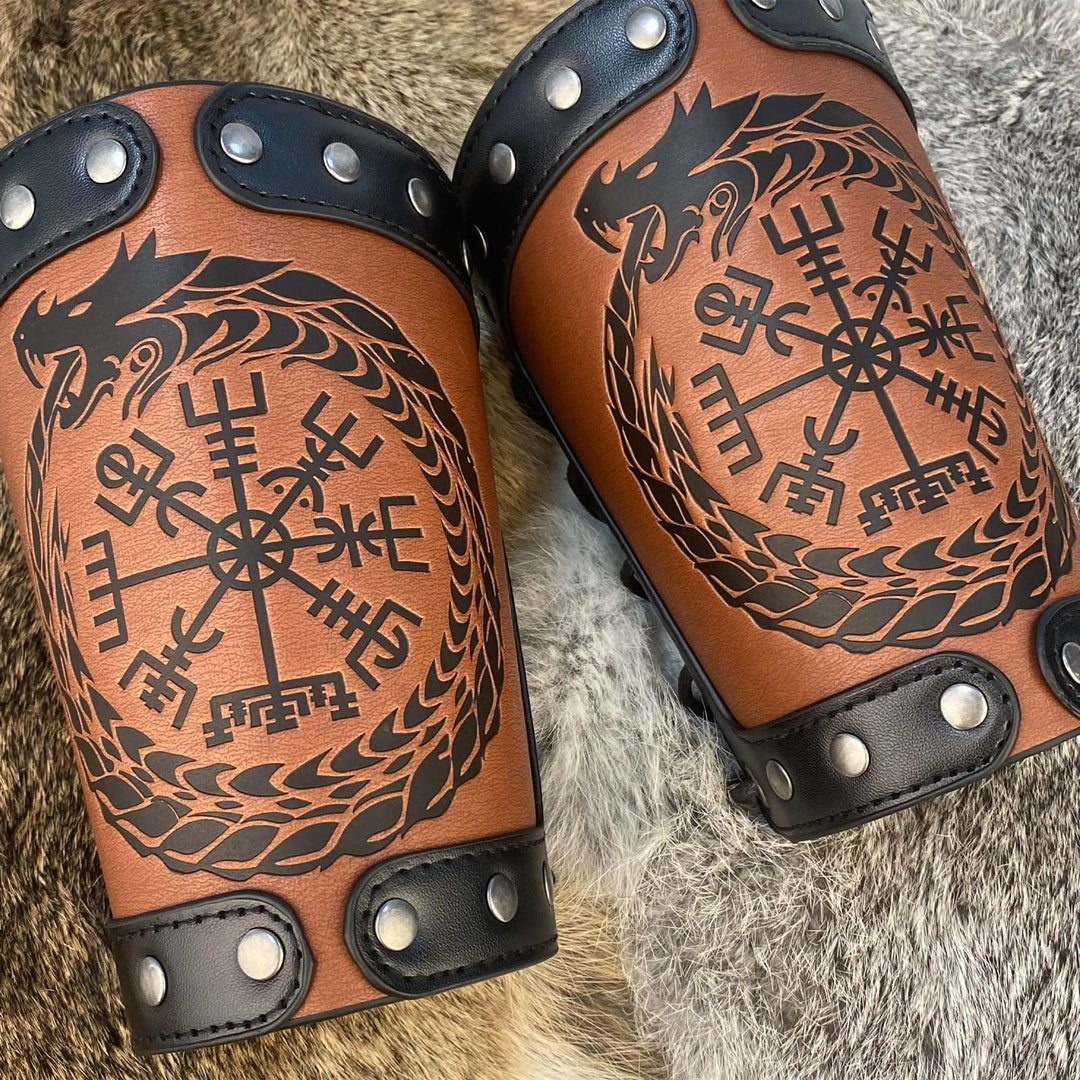 WorldNorse Jormungandr Armschienen mit geprägtem Kompass
