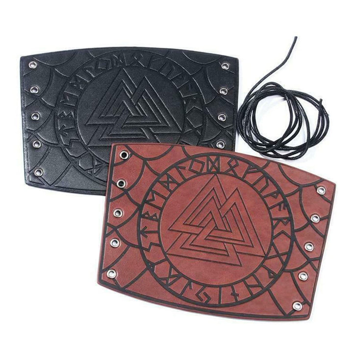 WorldNorse Nordisches Amulett Valknut Wikinger Lederarmschienen