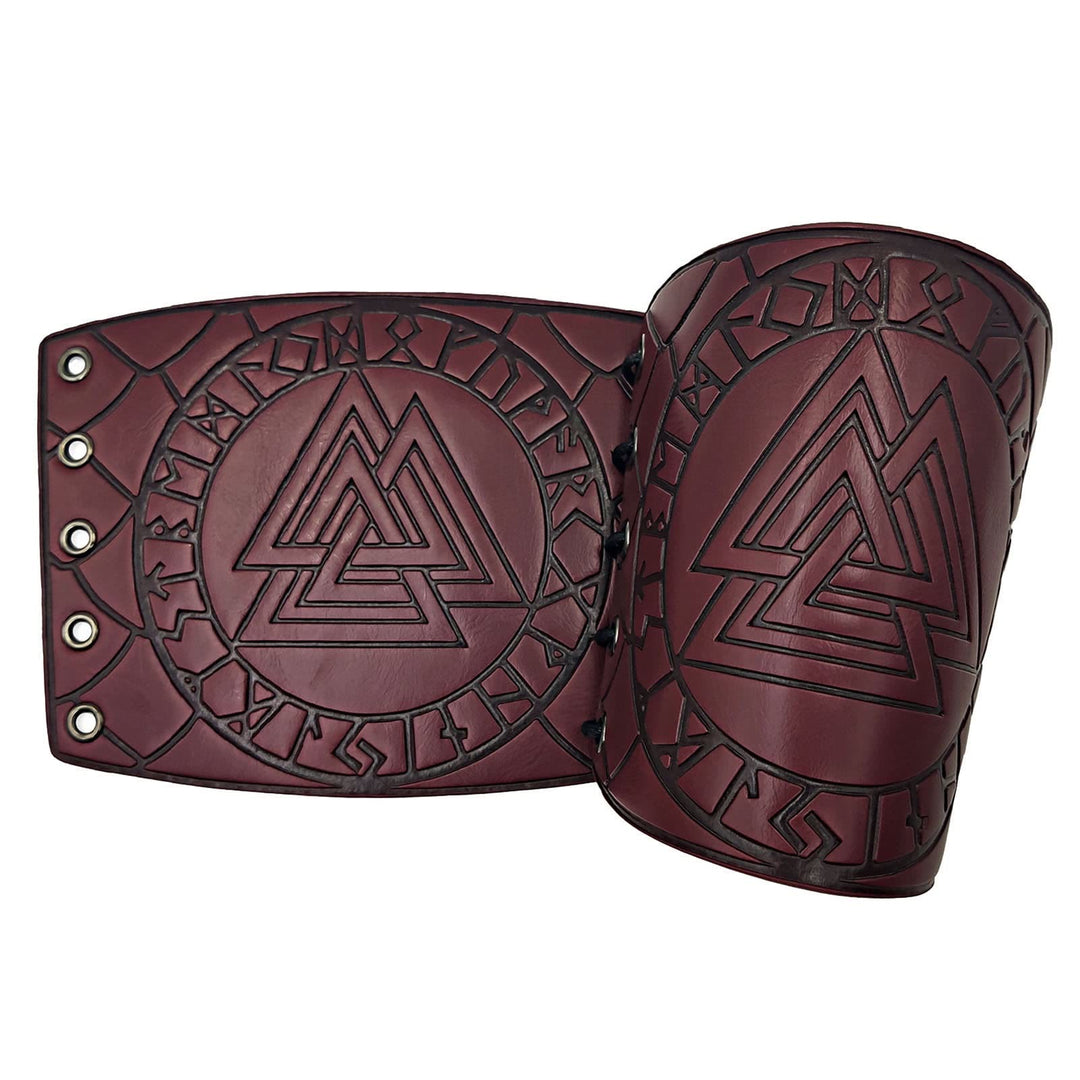 WorldNorse Nordisches Amulett Valknut Wikinger Lederarmschienen