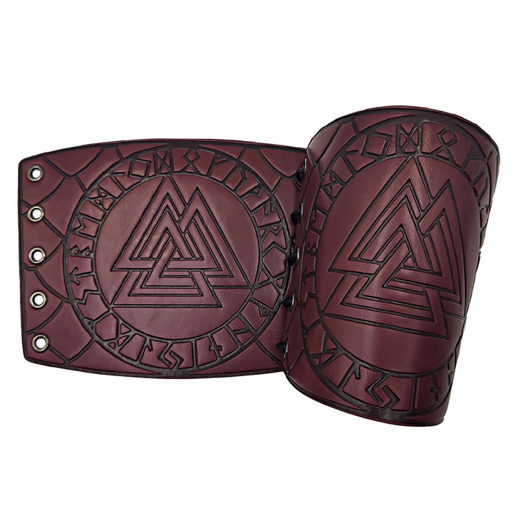 WorldNorse Nordisches Amulett Valknut Wikinger Lederarmschienen