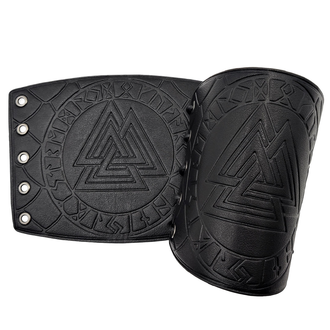 WorldNorse Nordisches Amulett Valknut Wikinger Lederarmschienen