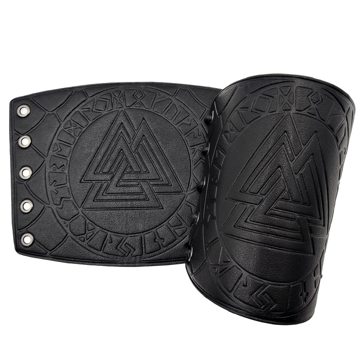 WorldNorse Nordisches Amulett Valknut Wikinger Lederarmschienen