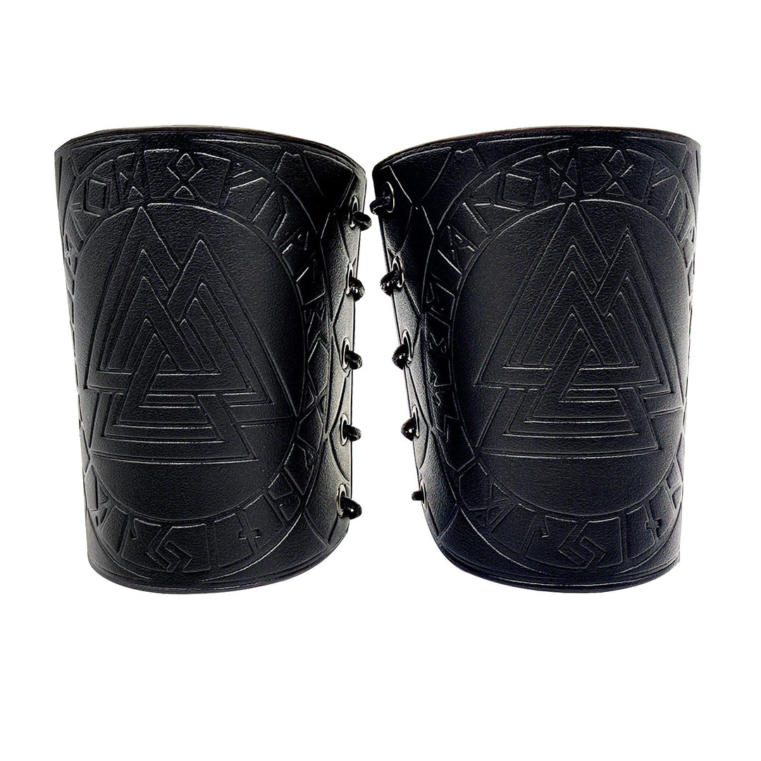 WorldNorse Nordisches Amulett Valknut Wikinger Lederarmschienen