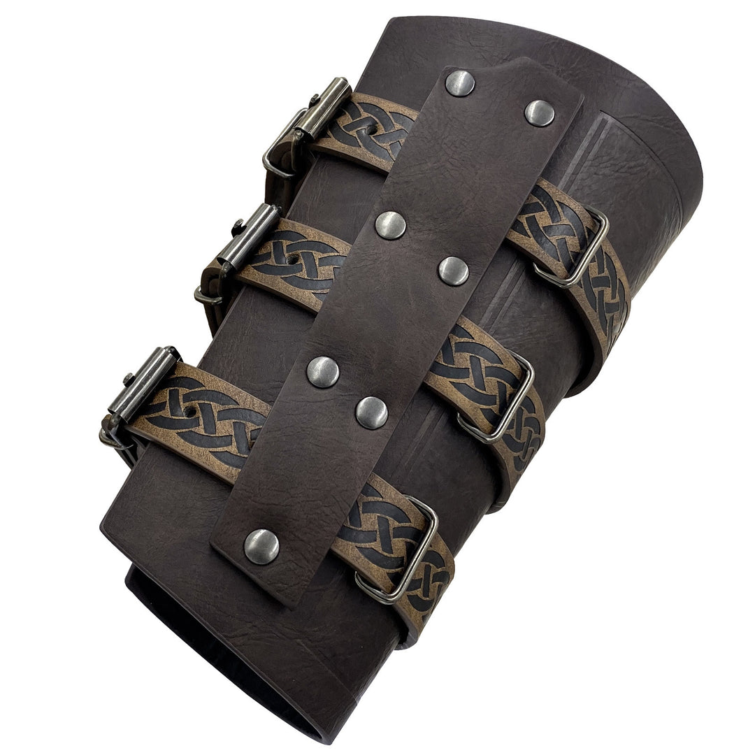 WorldNorse Keltischer Knoten Ritter Drei-Riemen-Armband Armschienen