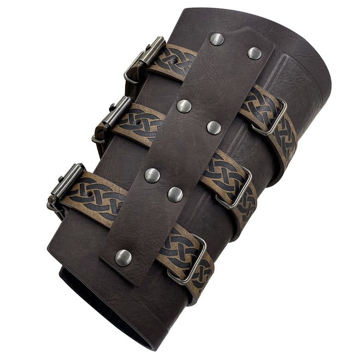WorldNorse Keltischer Knoten Ritter Drei-Riemen-Armband Armschienen