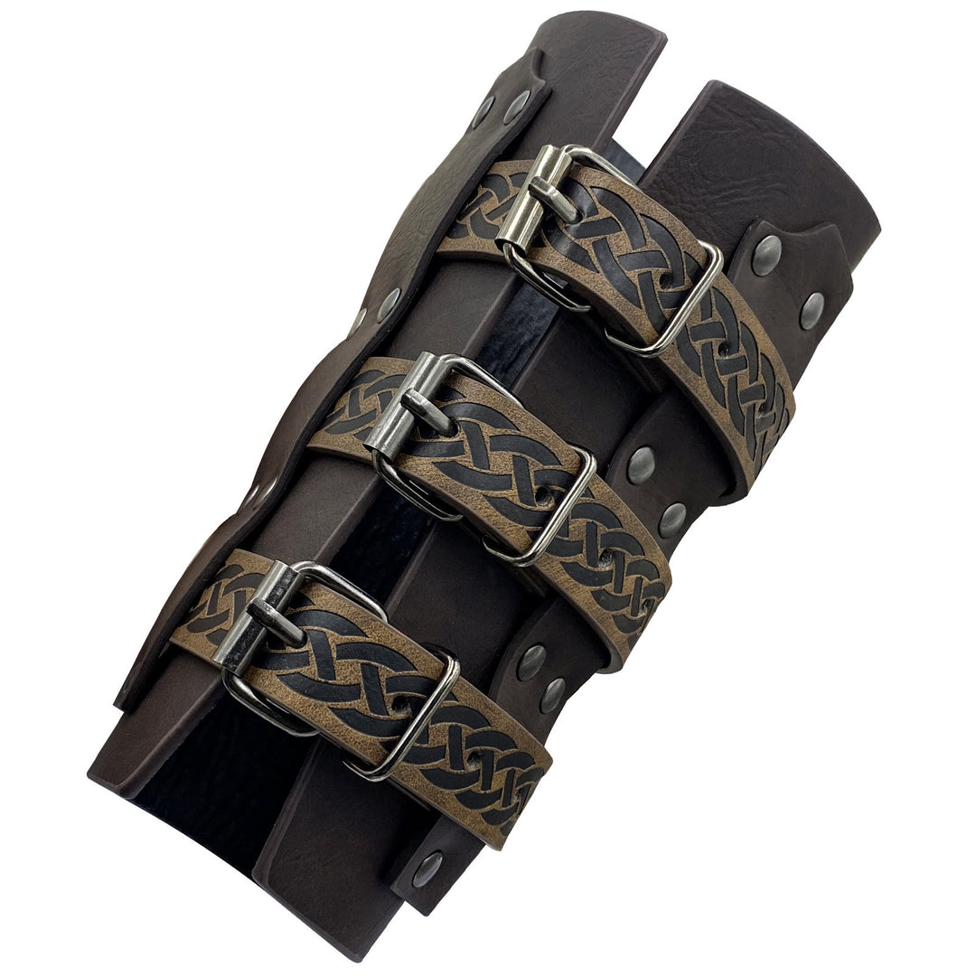 WorldNorse Keltischer Knoten Ritter Drei-Riemen-Armband Armschienen