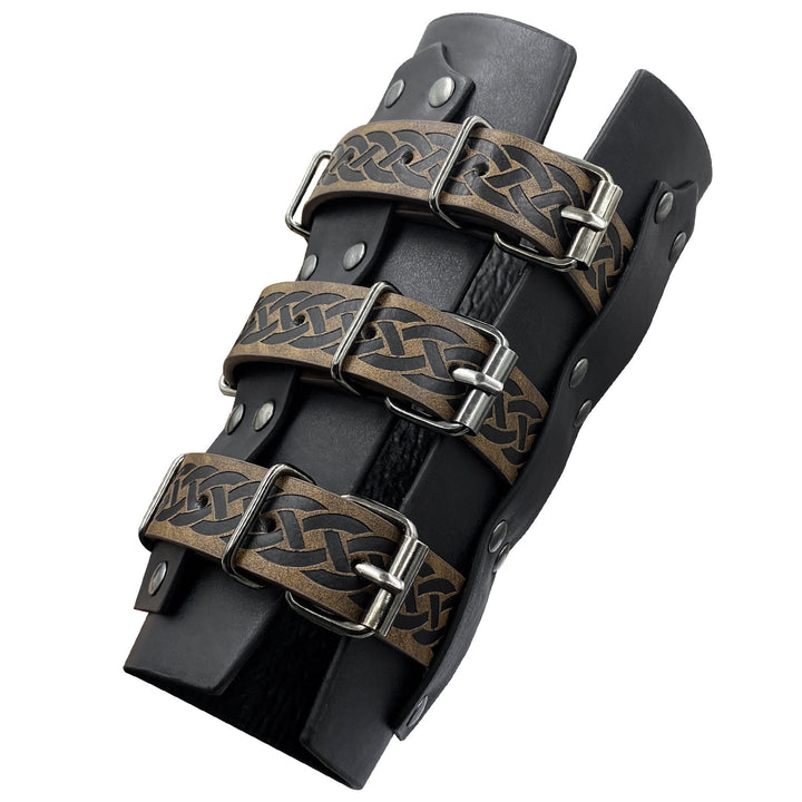 WorldNorse Keltischer Knoten Ritter Drei-Riemen-Armband Armschienen