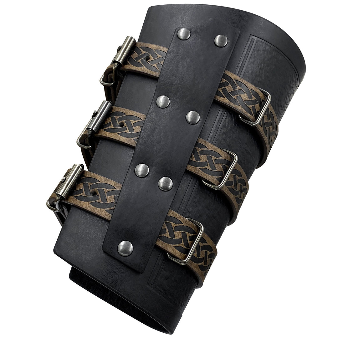 WorldNorse Keltischer Knoten Ritter Drei-Riemen-Armband Armschienen