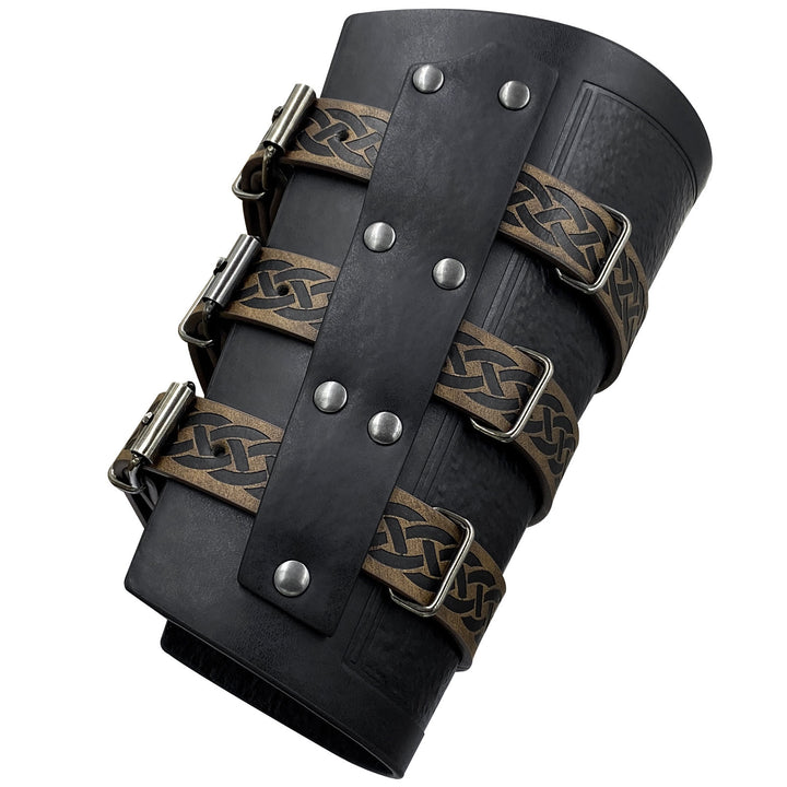 WorldNorse Keltischer Knoten Ritter Drei-Riemen-Armband Armschienen