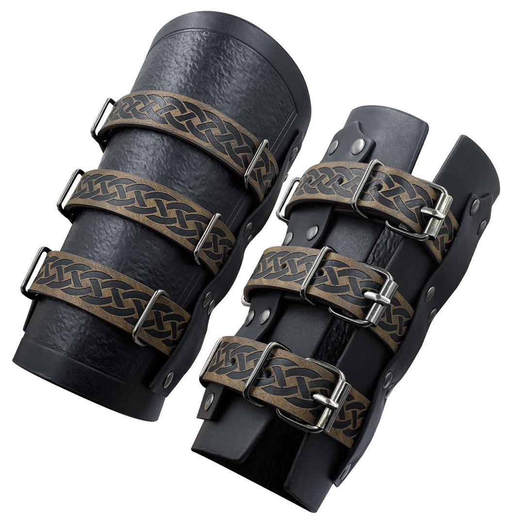 WorldNorse Keltischer Knoten Ritter Drei-Riemen-Armband Armschienen