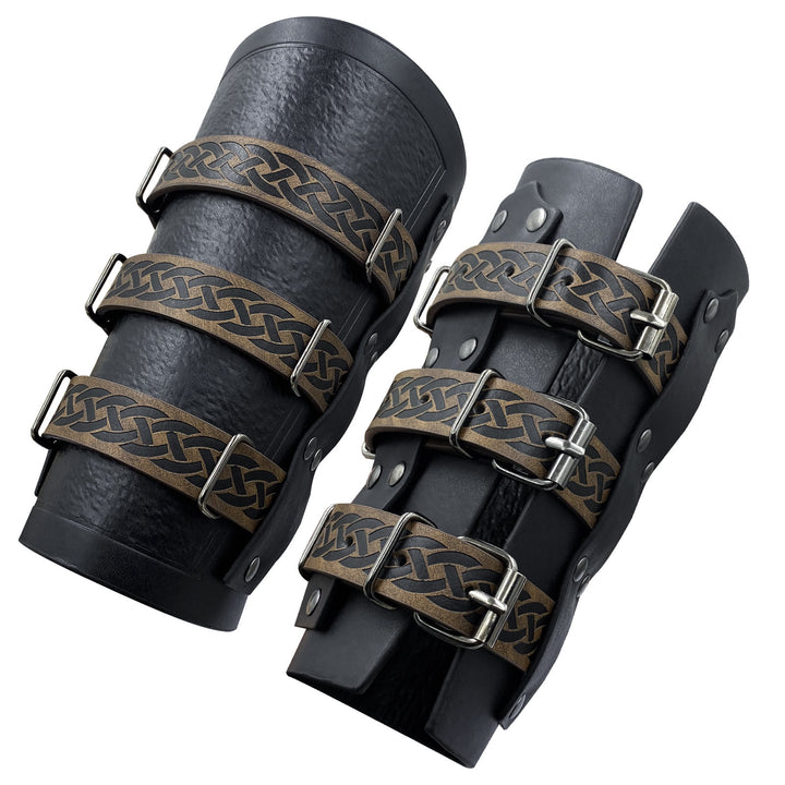 WorldNorse Keltischer Knoten Ritter Drei-Riemen-Armband Armschienen