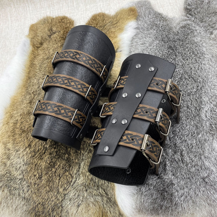 WorldNorse Keltischer Knoten Ritter Drei-Riemen-Armband Armschienen