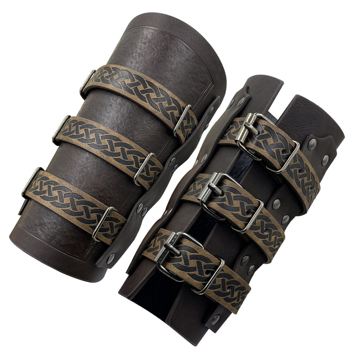 WorldNorse Keltischer Knoten Ritter Drei-Riemen-Armband Armschienen