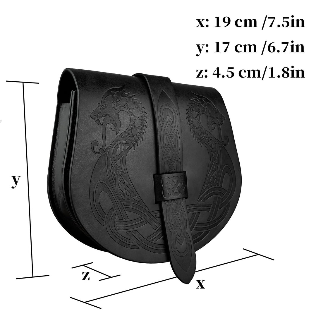 WorldNorse Retro-Gürteltasche mit Klappe, Sattelseite