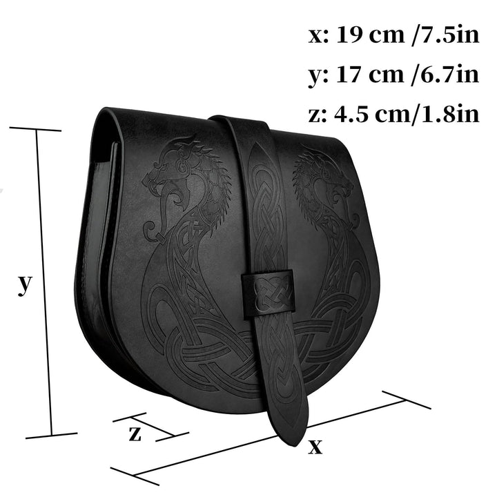 WorldNorse Retro-Gürteltasche mit Klappe, Sattelseite