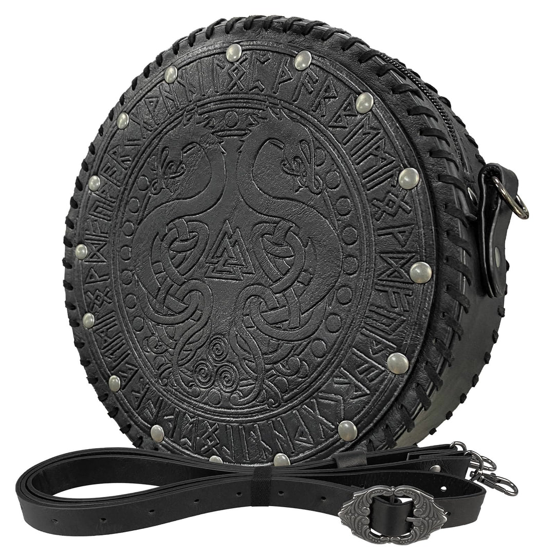 WorldNorse Vikings Umhängetasche mit Yggdrasil -Prägung