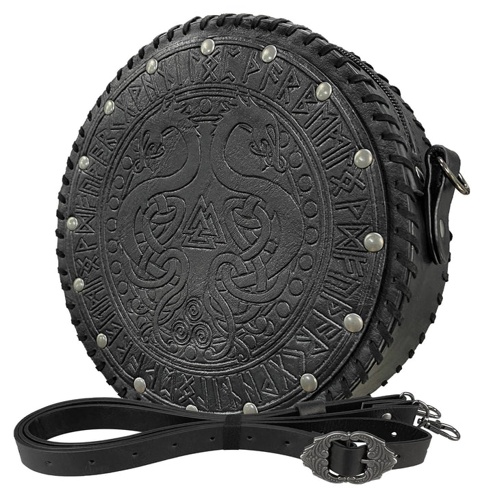 WorldNorse Vikings Umhängetasche mit Yggdrasil -Prägung