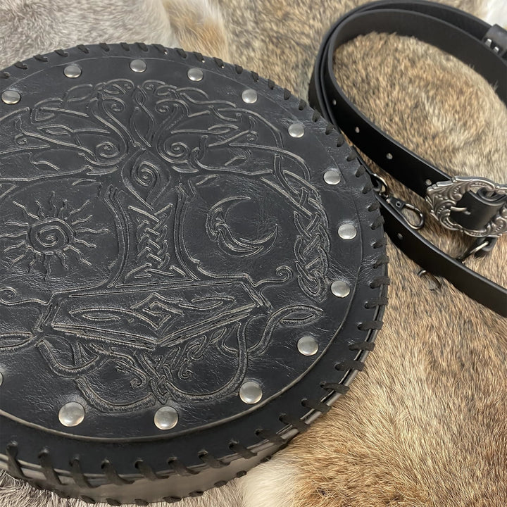 WorldNorse Vikings Umhängetasche mit Yggdrasil -Prägung
