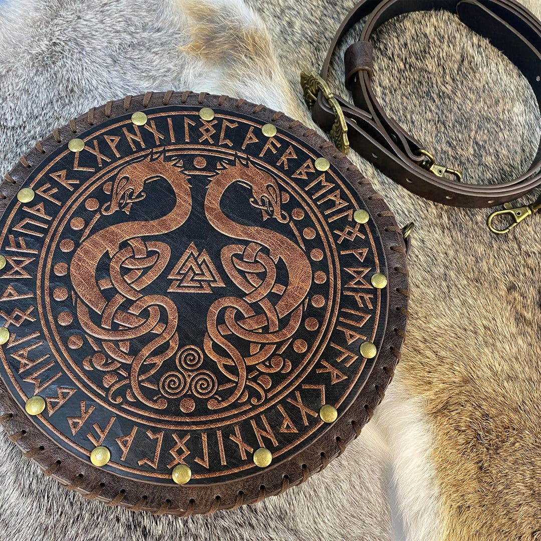 WorldNorse Vikings Umhängetasche mit Yggdrasil -Prägung
