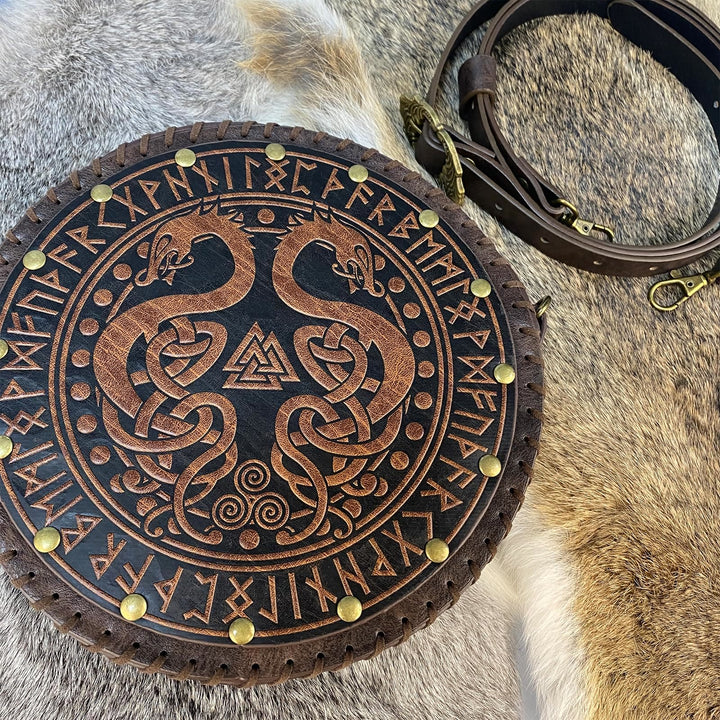 WorldNorse Vikings Umhängetasche mit Yggdrasil -Prägung