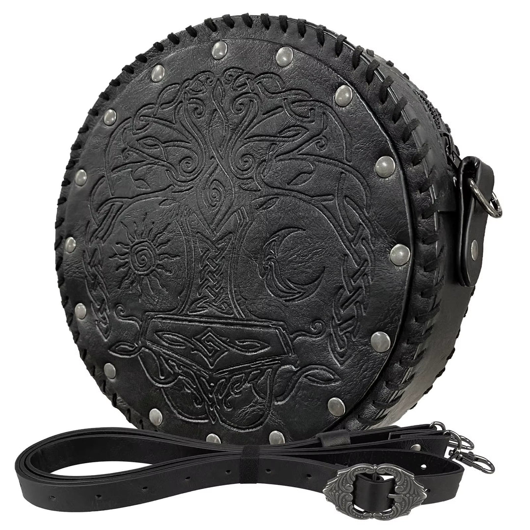 WorldNorse Vikings Umhängetasche mit Yggdrasil -Prägung