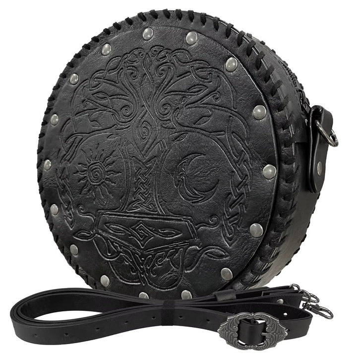 WorldNorse Vikings Umhängetasche mit Yggdrasil -Prägung