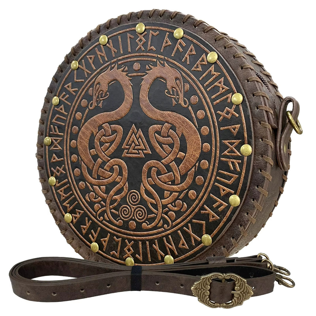WorldNorse Vikings Umhängetasche mit Yggdrasil -Prägung