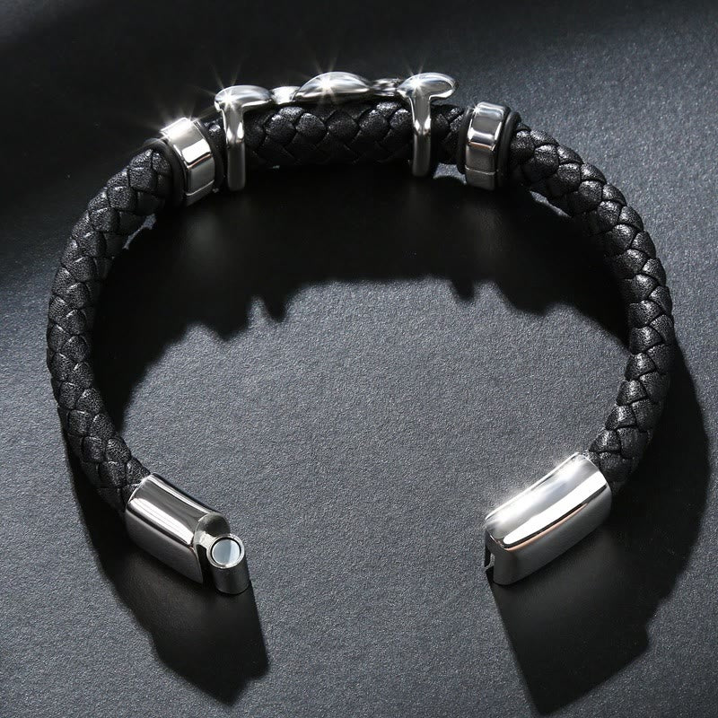 WorldNorse Herrenarmband aus gedrehtem Leder mit Edelstahlverschluss - image 4
