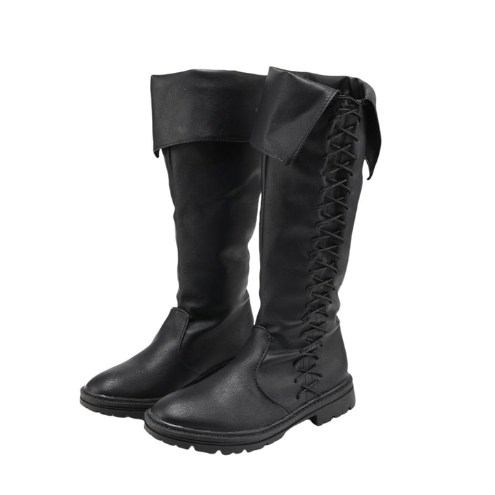 WorldNorse Viking Vintage Hohe Waden Piratenstiefel - Schwarz - US 13 - image 0