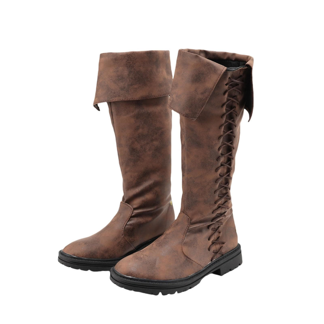 WorldNorse Viking Vintage Hohe Waden Piratenstiefel - Braun - US 13 - image 7