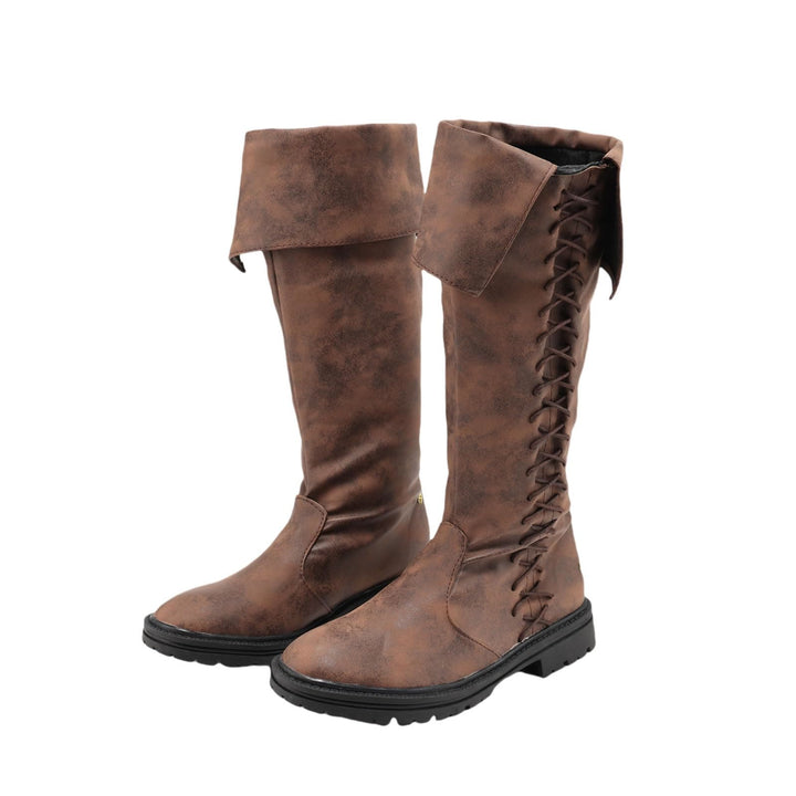 WorldNorse Viking Vintage Hohe Waden Piratenstiefel - Braun - US 13 - image 7