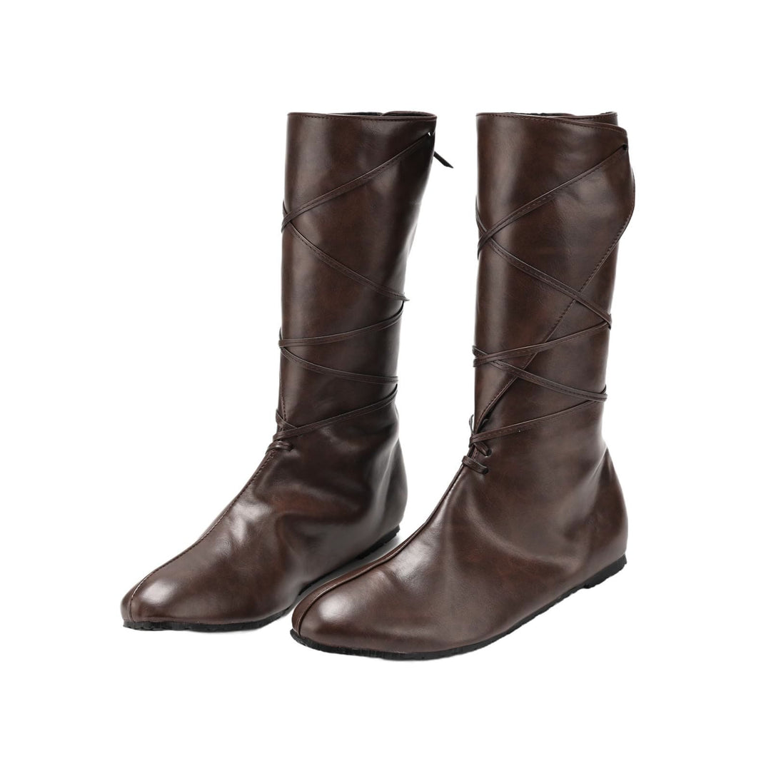 WorldNorse Damen-Lederstiefel mit Schnürung und spitzer Zehenpartie - Braun - 43 - image 1