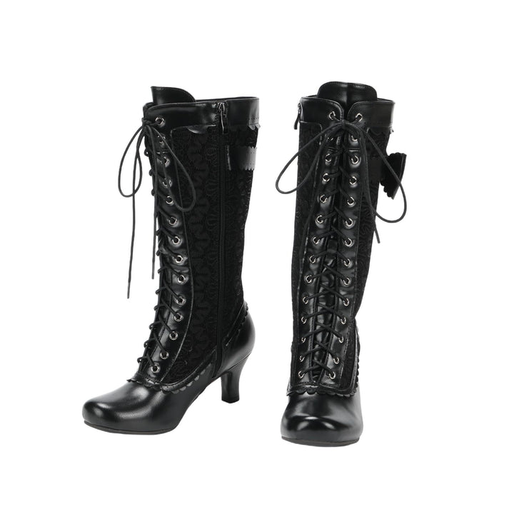 WorldNorse Damen-Schnürstiefel mit mittelhohem Absatz - Schwarz - 43 - image 1