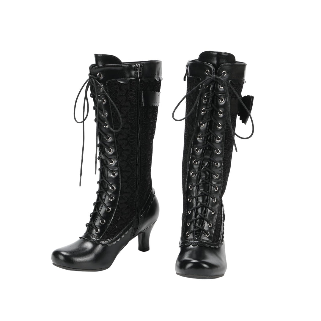 WorldNorse Damen-Schnürstiefel mit mittelhohem Absatz - Schwarz - 43 - image 0