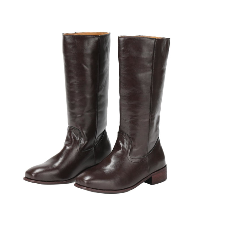 WorldNorse Damen-Cowboystiefel im Retro-Stil der 60er, wadenlang  - Braun - 43 - image 1