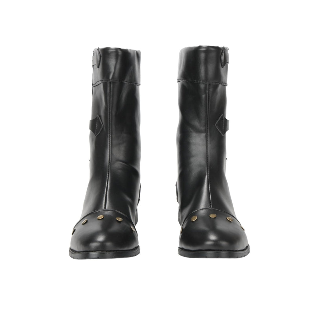 WorldNorse Herren-Stiefel aus PU-Leder im Vintage-Stil mit Nieten - image 1