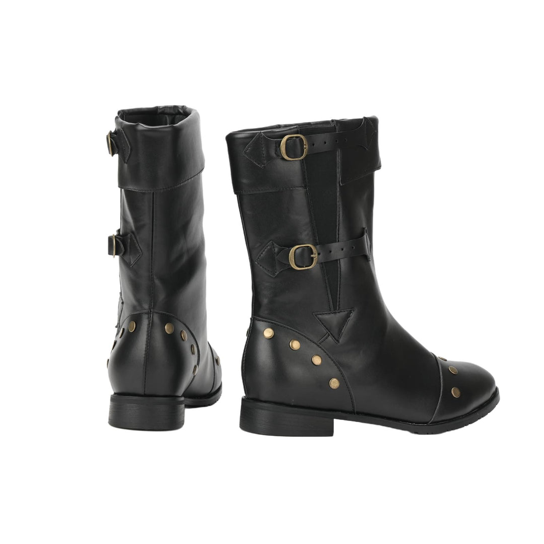 WorldNorse Herren-Stiefel aus PU-Leder im Vintage-Stil mit Nieten - image 3