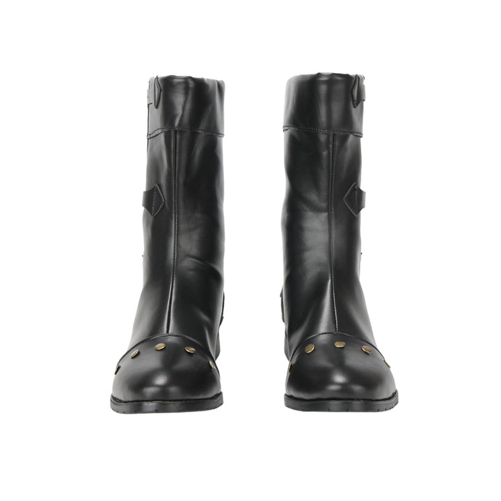 WorldNorse Herren-Stiefel aus PU-Leder im Vintage-Stil mit Nieten - image 2