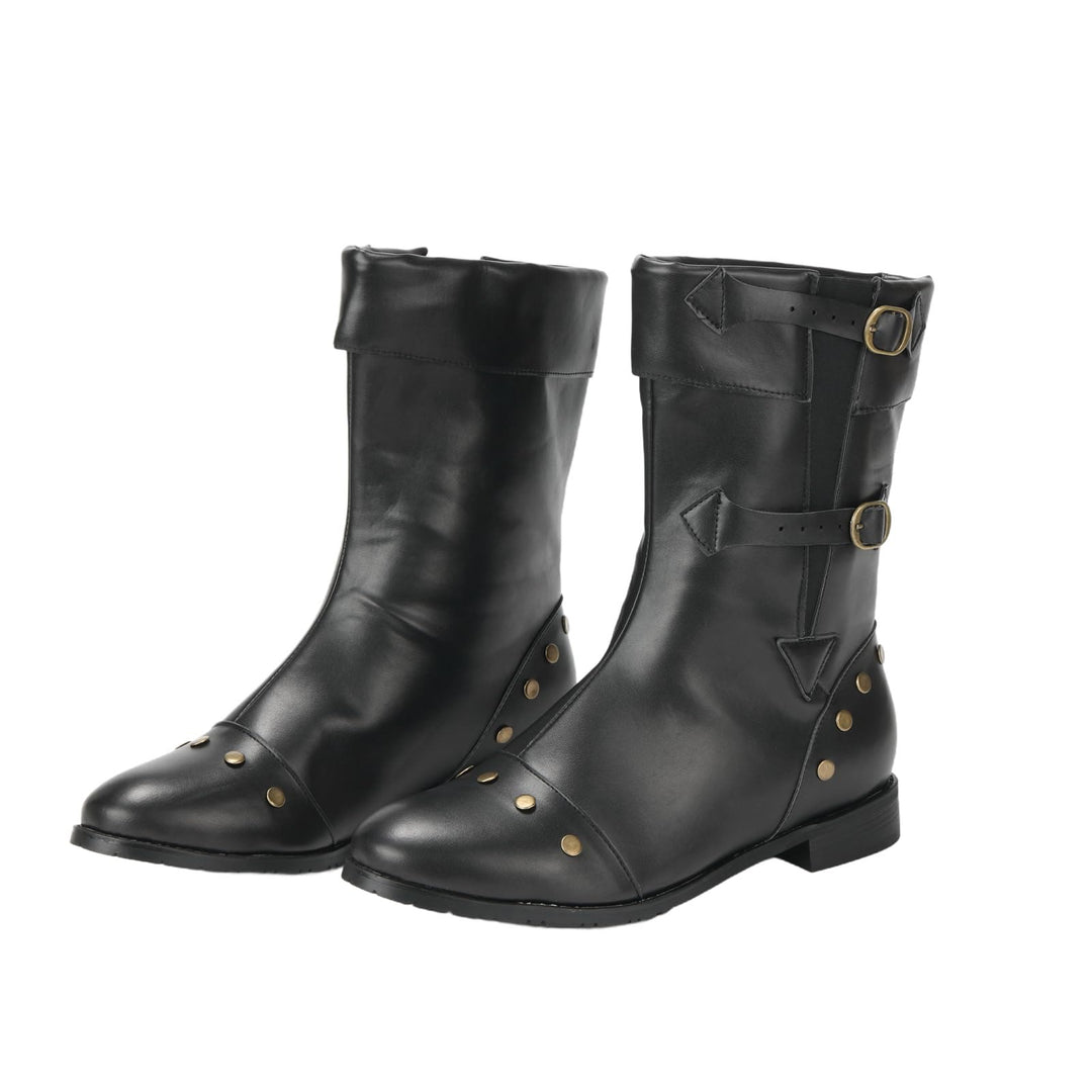 WorldNorse Herren-Stiefel aus PU-Leder im Vintage-Stil mit Nieten - Schwarz - US 13 - image 0